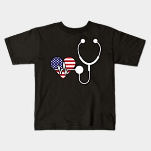 Nurse Patriotic For The 4th Of July Kids T-Shirt